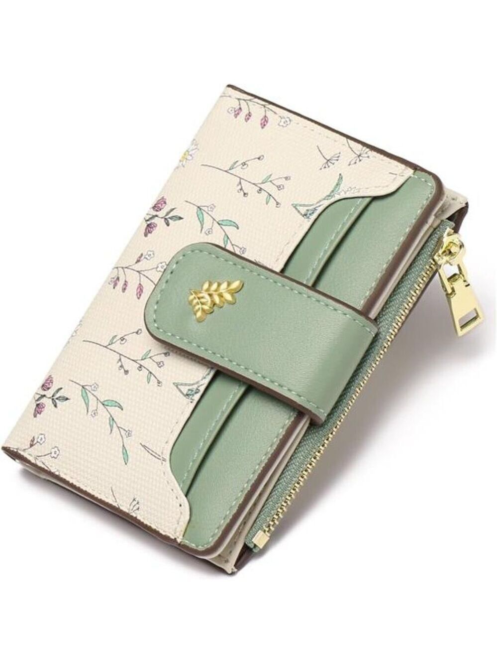 Small Womens Wallet RFID Leather Bifold Zipper Credit Card Holder Purse